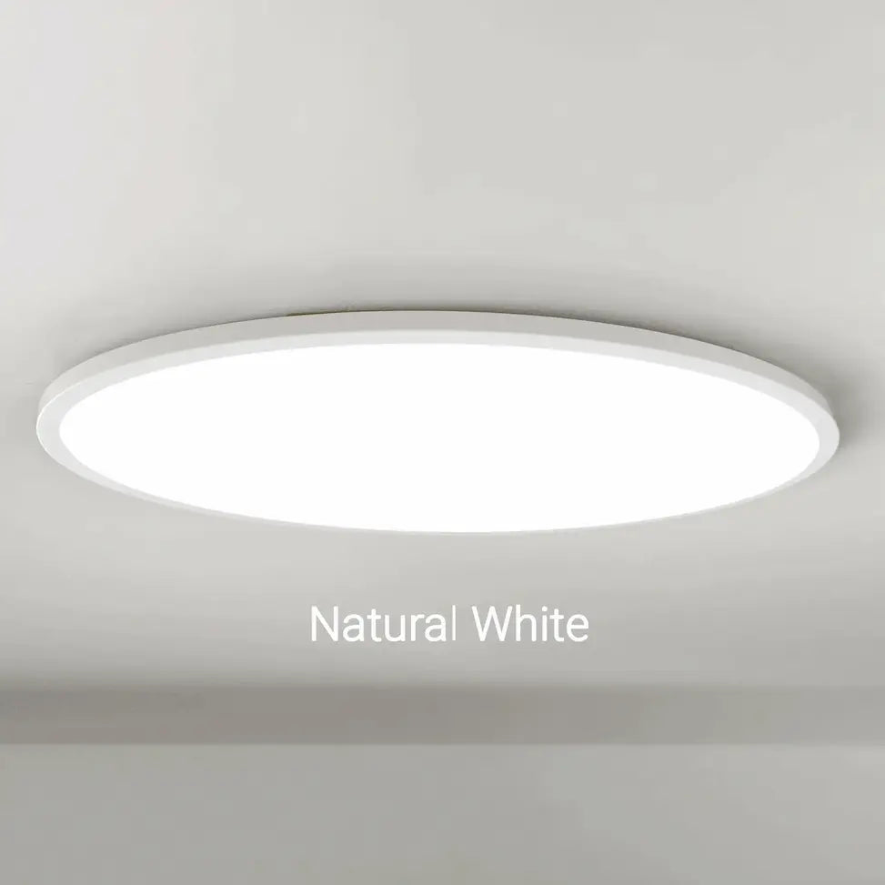Ceiling light fixture with 'Natural White' label on a plain background