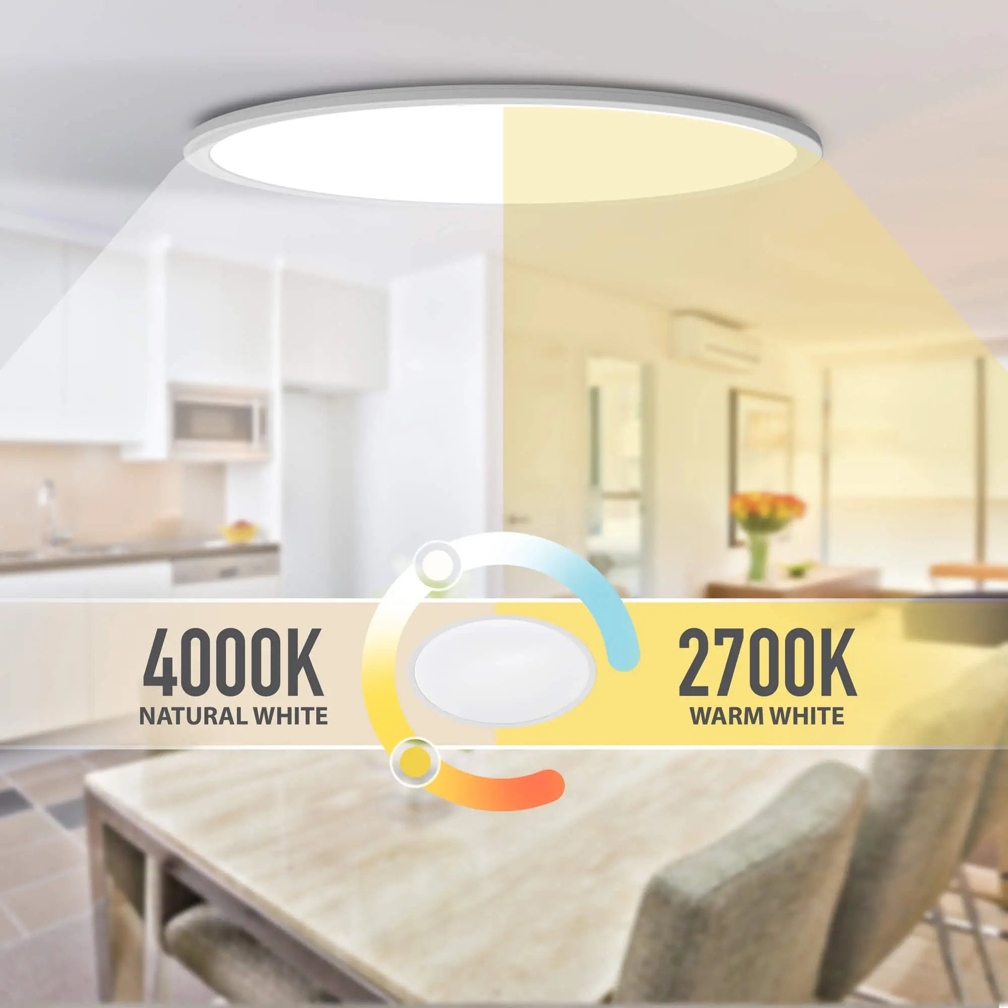 Koda - KODA 32" Slim Oval LED Ceiling Light with Adjustable White Color