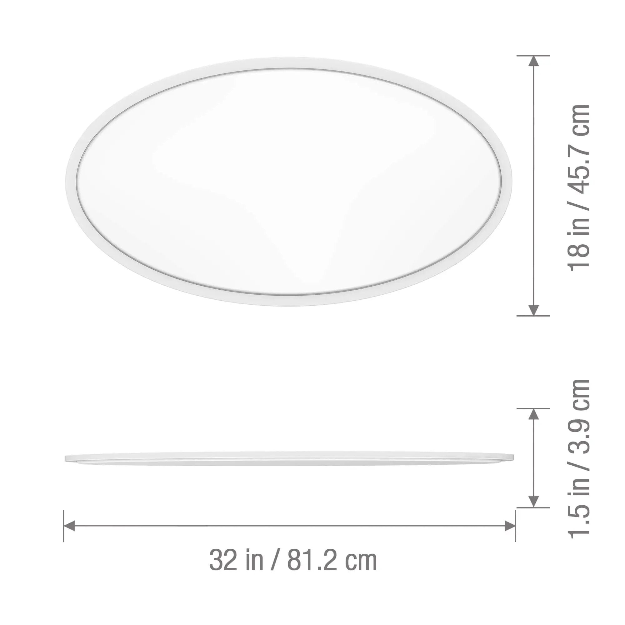Koda - KODA 32" Slim Oval LED Ceiling Light with Adjustable White Color