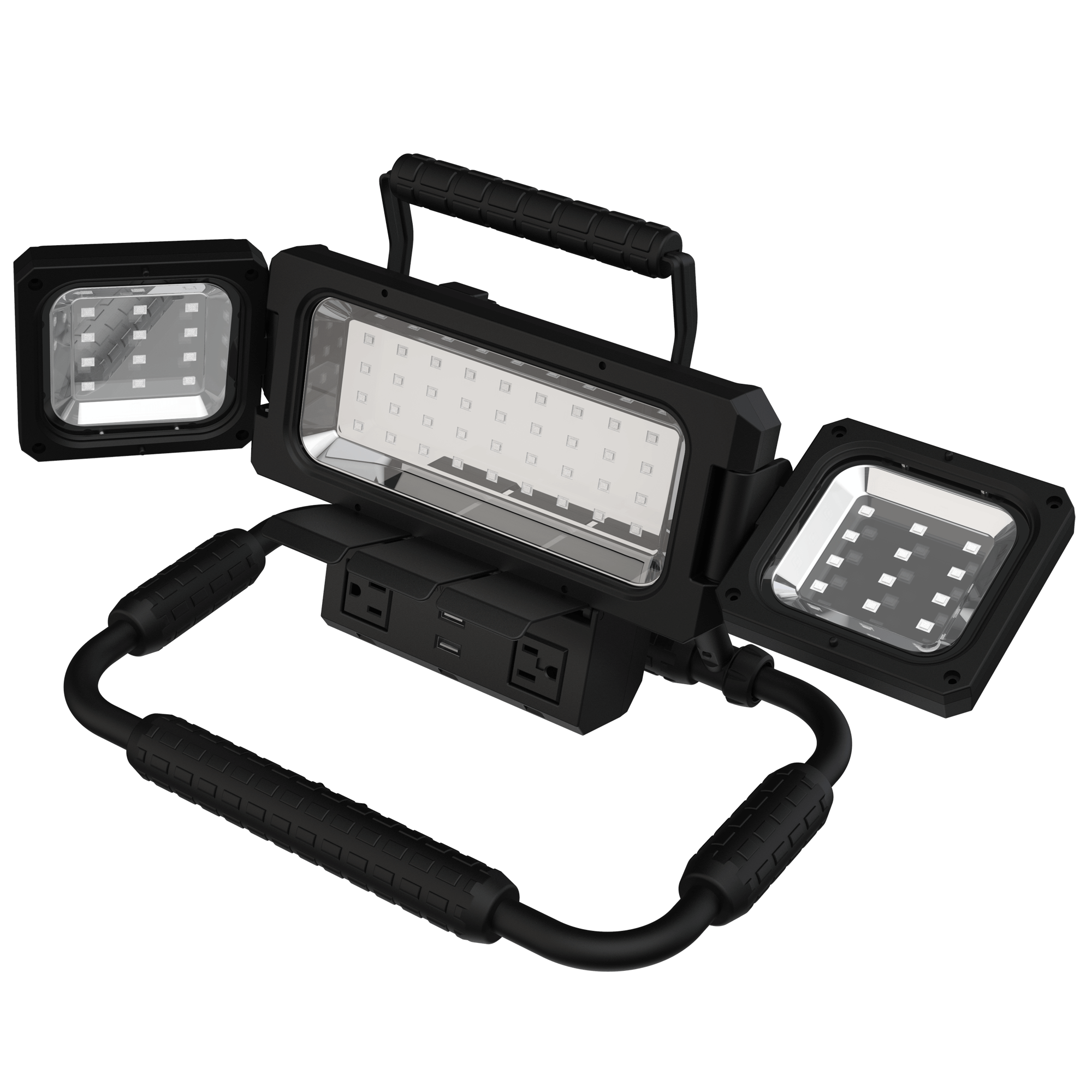 Koda - KODA Multidirectional LED Work Light with 120V Outlets and USB Charging (2500 Lumens)