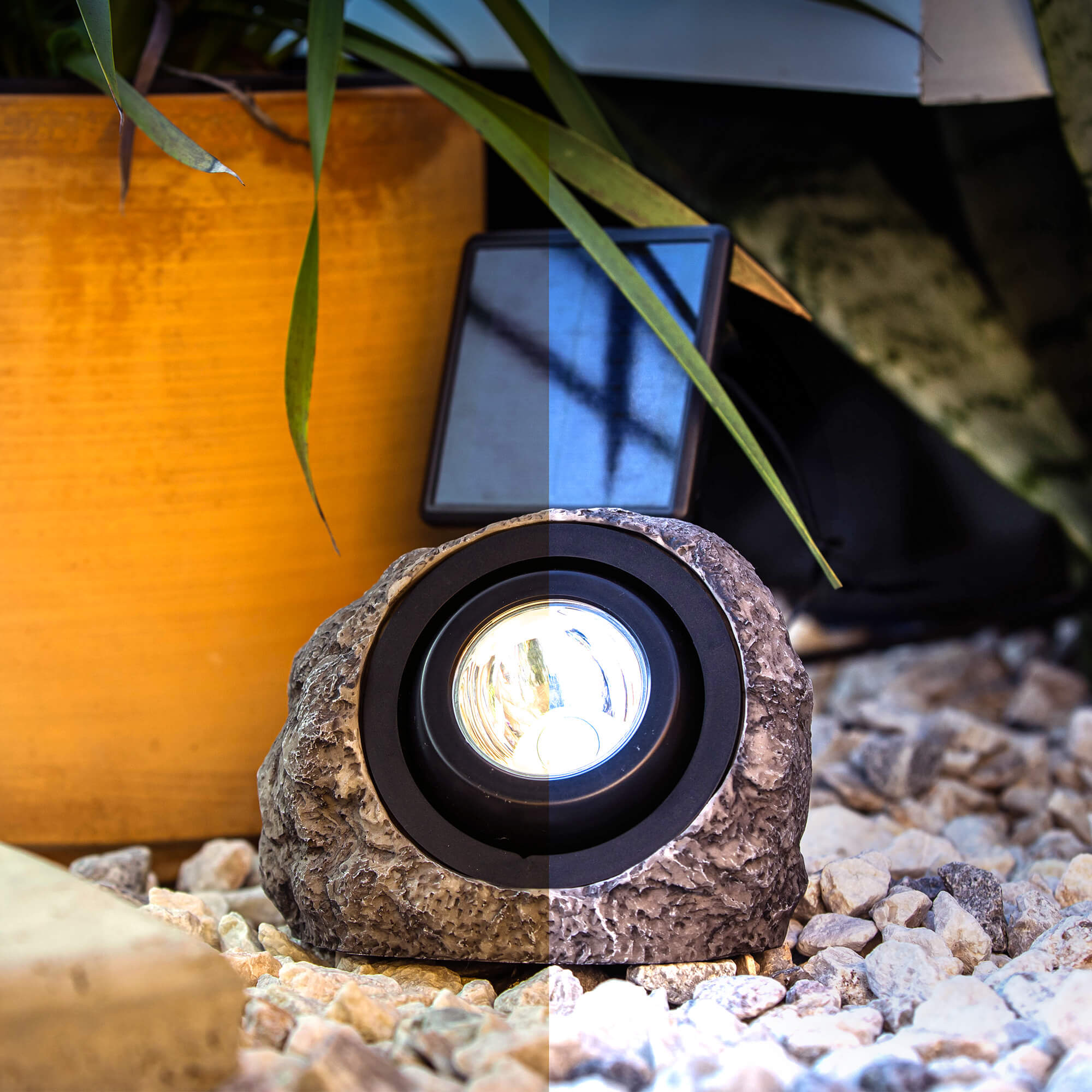 KODA Solar LED Rock Spotlight with Adjustable White Color