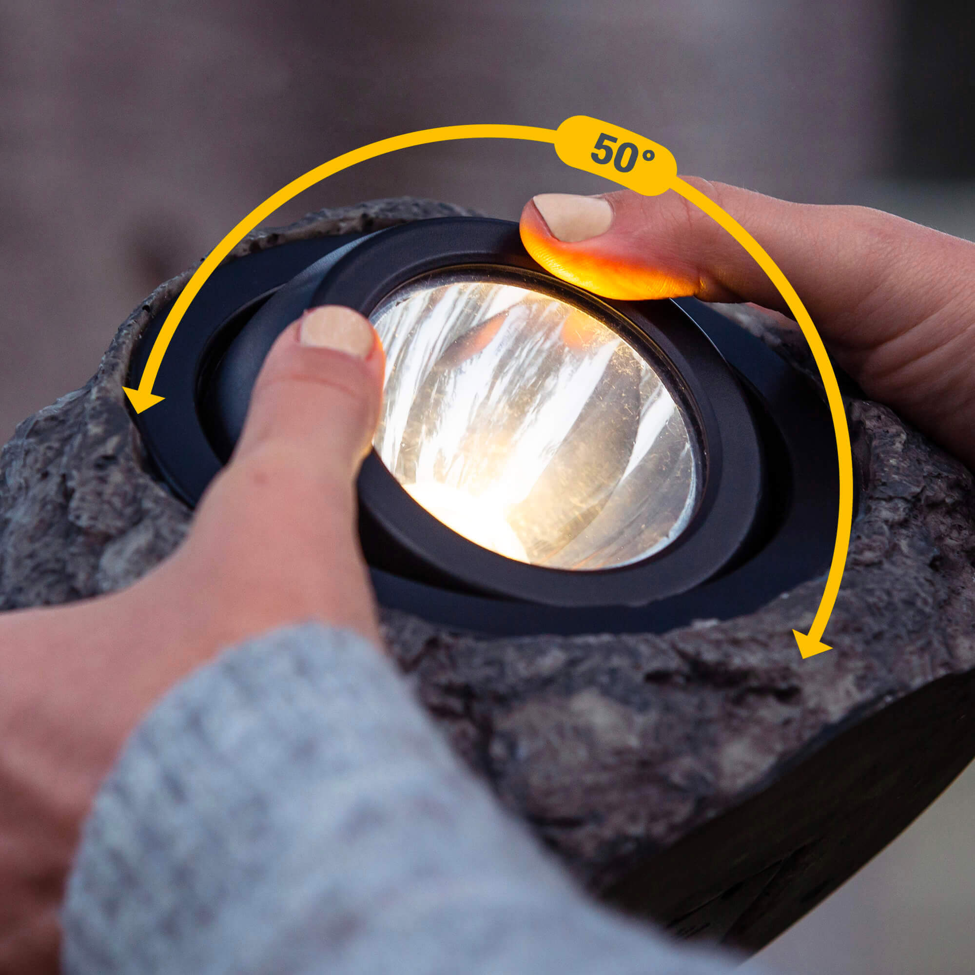 KODA Solar LED Rock Spotlight with Adjustable White Color