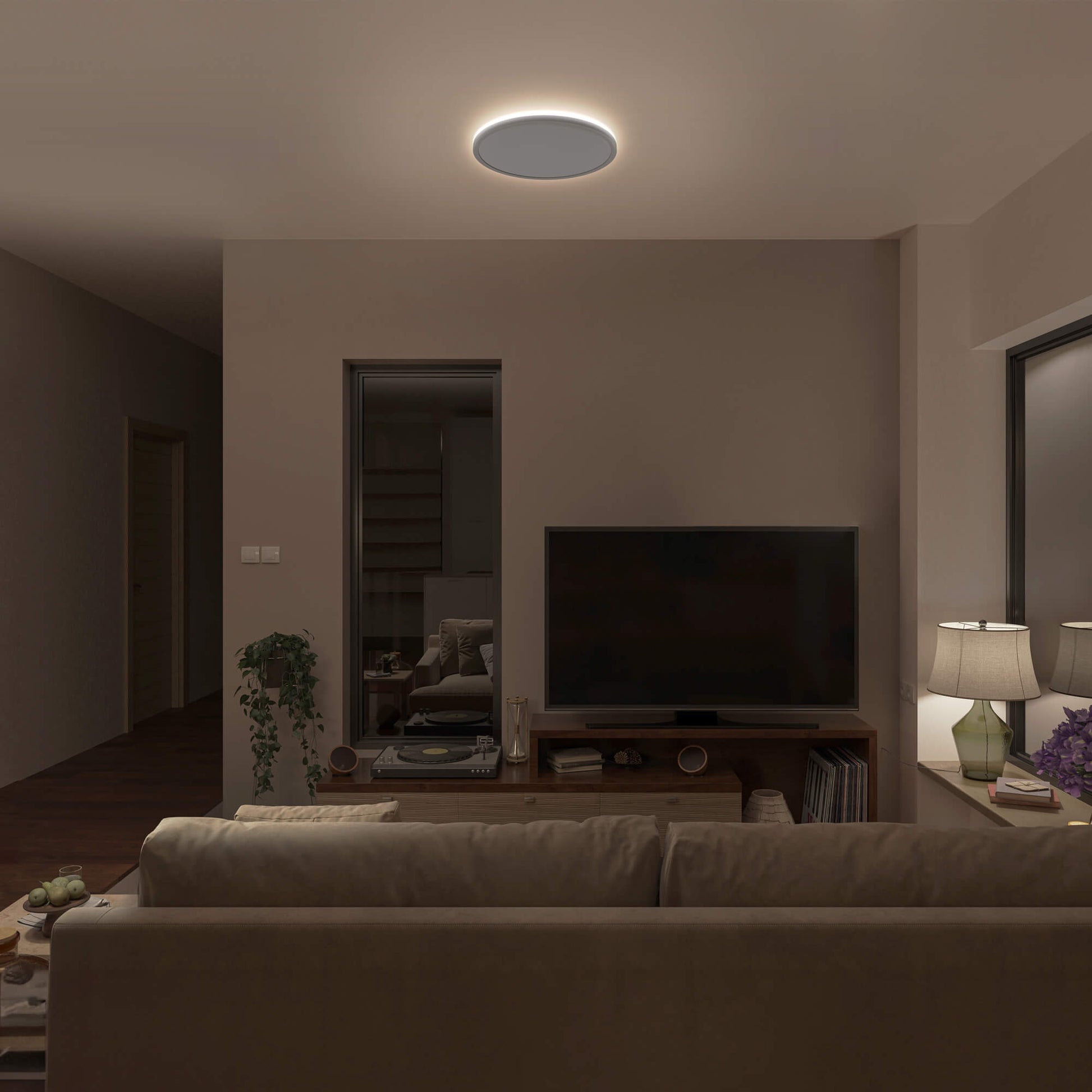 Koda 15" Close-to-Ceiling LED Light – Dimmable, Adjustable Color Temp (2700K/4000K), 1600 Lumens, Slim Design