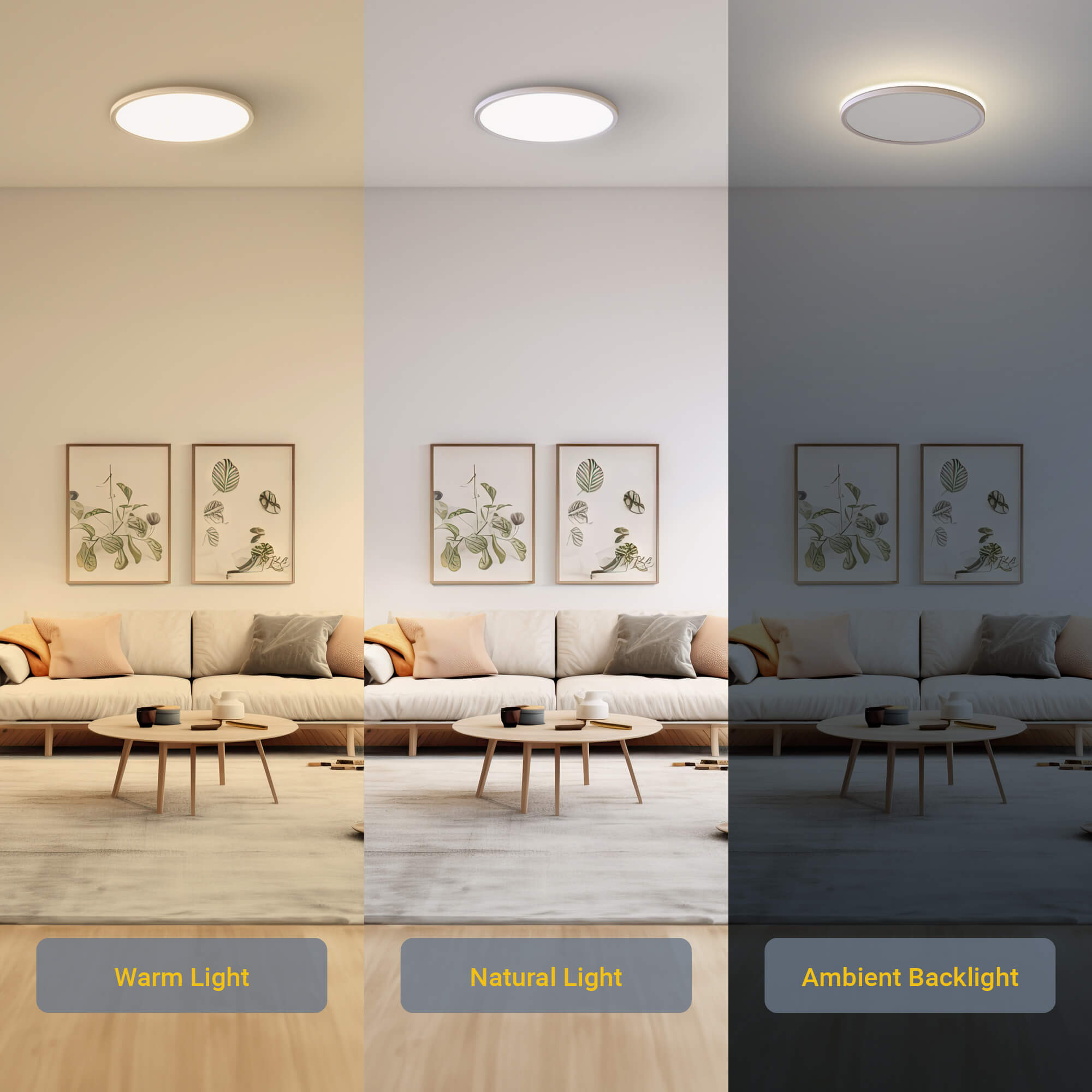 KODA Modern 15" LED Ceiling Light with Back Light