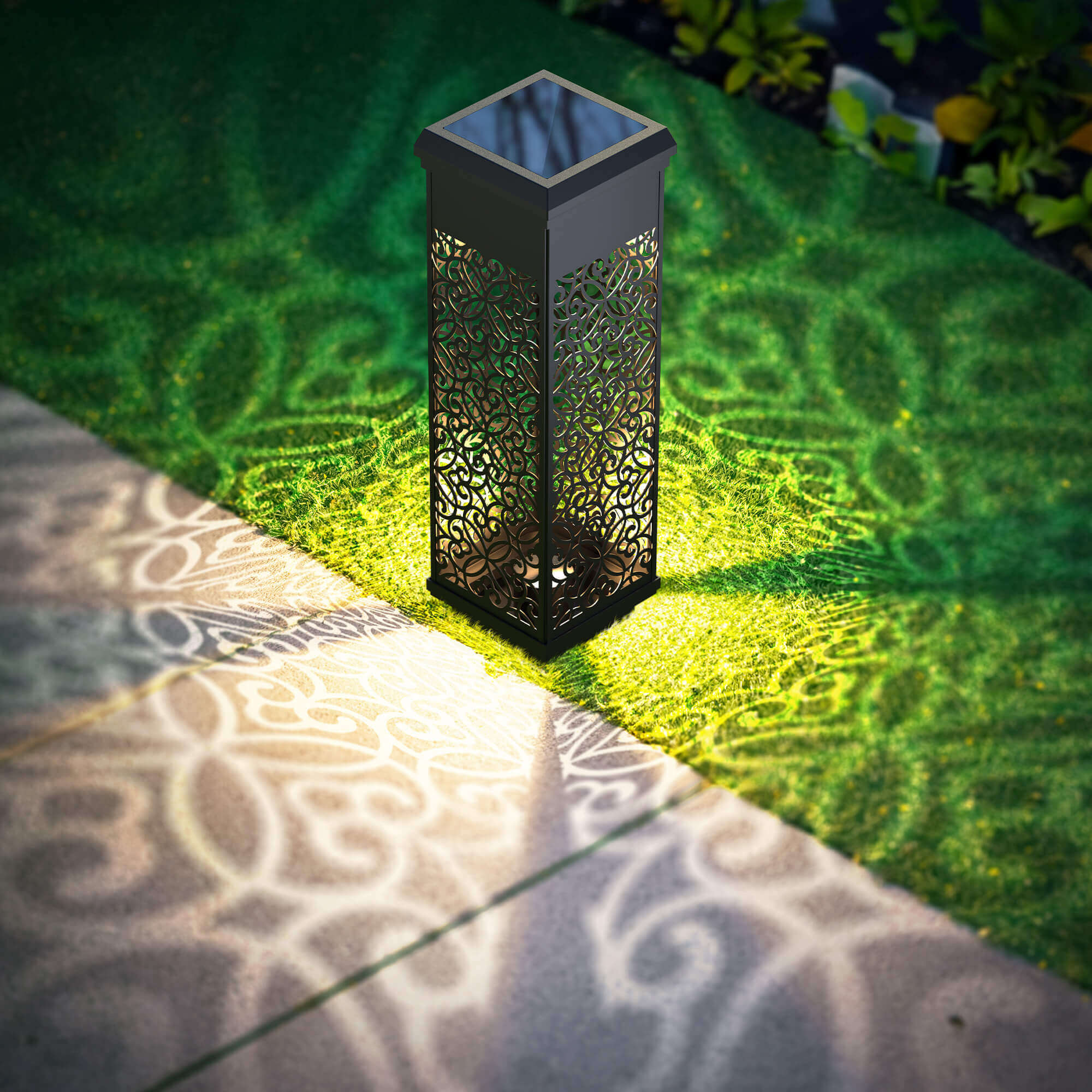 KODA Solar Flora Square Bollard Light 4-Pack