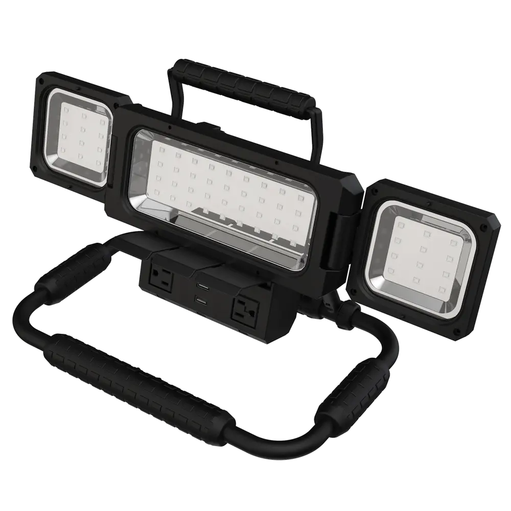 Koda - KODA Multidirectional LED Work Light with 120V Outlets and USB Charging