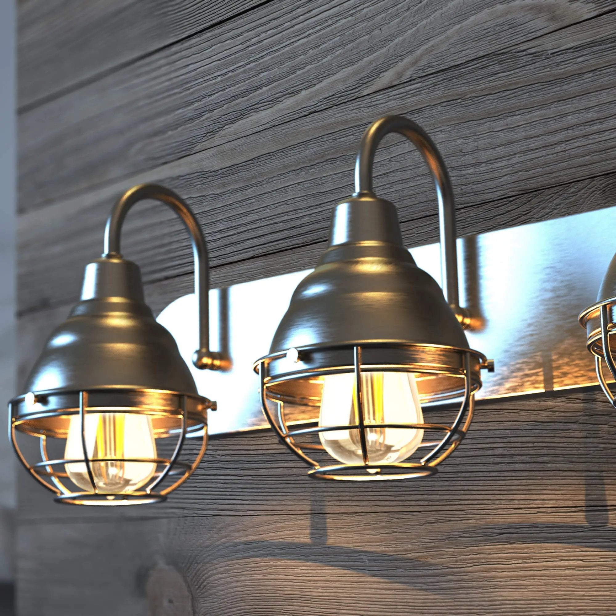KODA Webster Brushed Nickel Vanity Light - Vintage Style Lighting