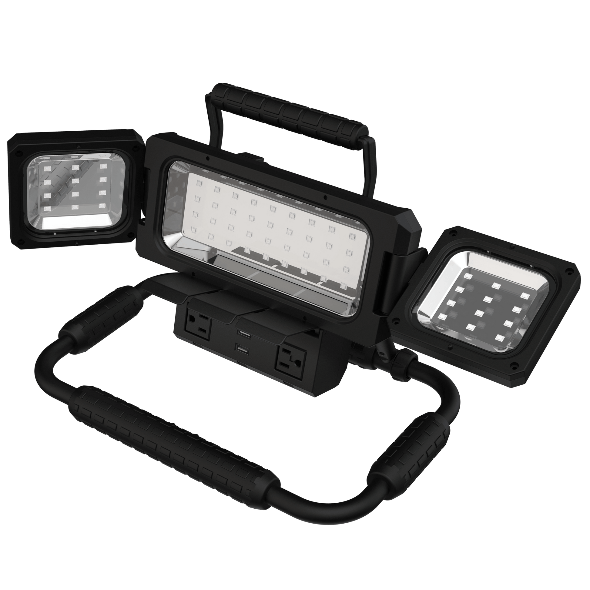 Koda - KODA Multidirectional LED Work Light with 120V Outlets and USB Charging (2500 Lumens)